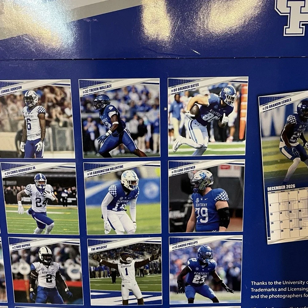 University Of Kentucky Calendar Wildcats Football 16 Month 12